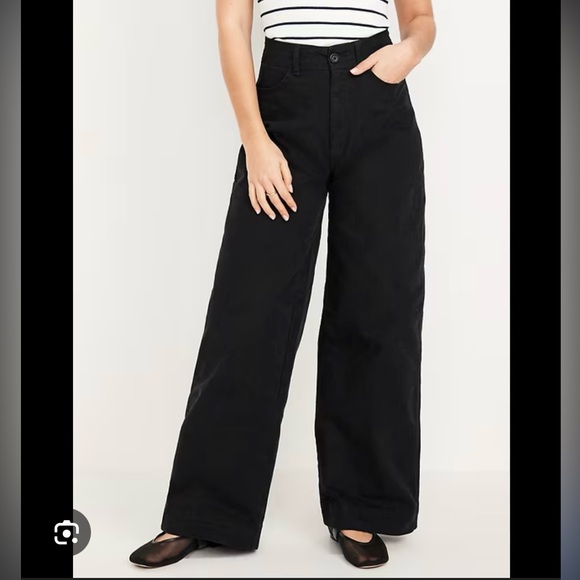 Old Navy Denim - Old Navy NWOT mariner wide leg high rise five pocket sailor pants blackjack sz 6
